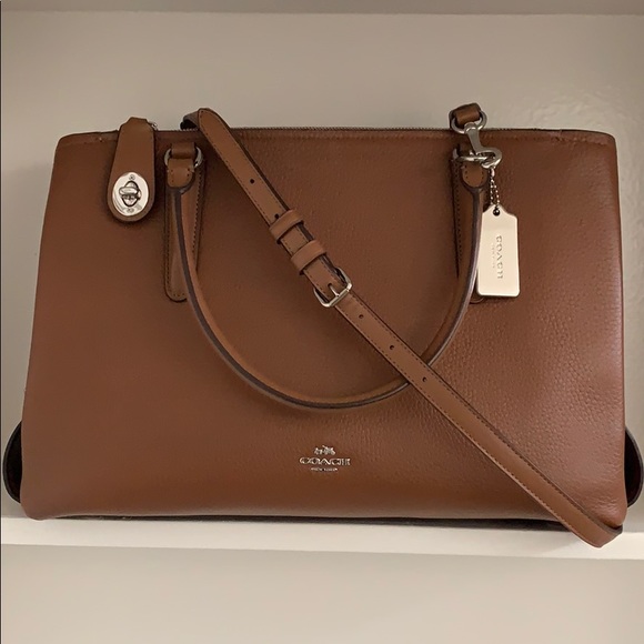Coach Brooklyn Carryall 28 in Fatigue (Dark Tan) - Picture 2 of 8